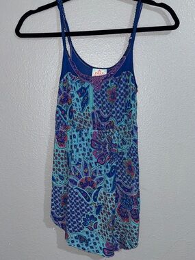 Free People Blue & Aqua Paisley Spaghetti-Strap Camisole